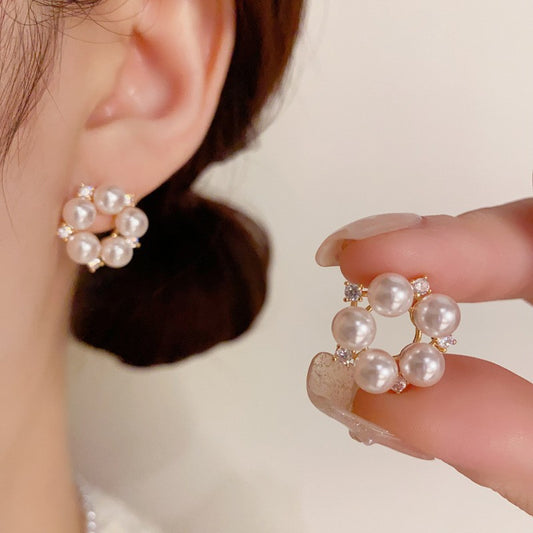 6 Set - Elegant pearl hoop earrings (1 Set price - 22)