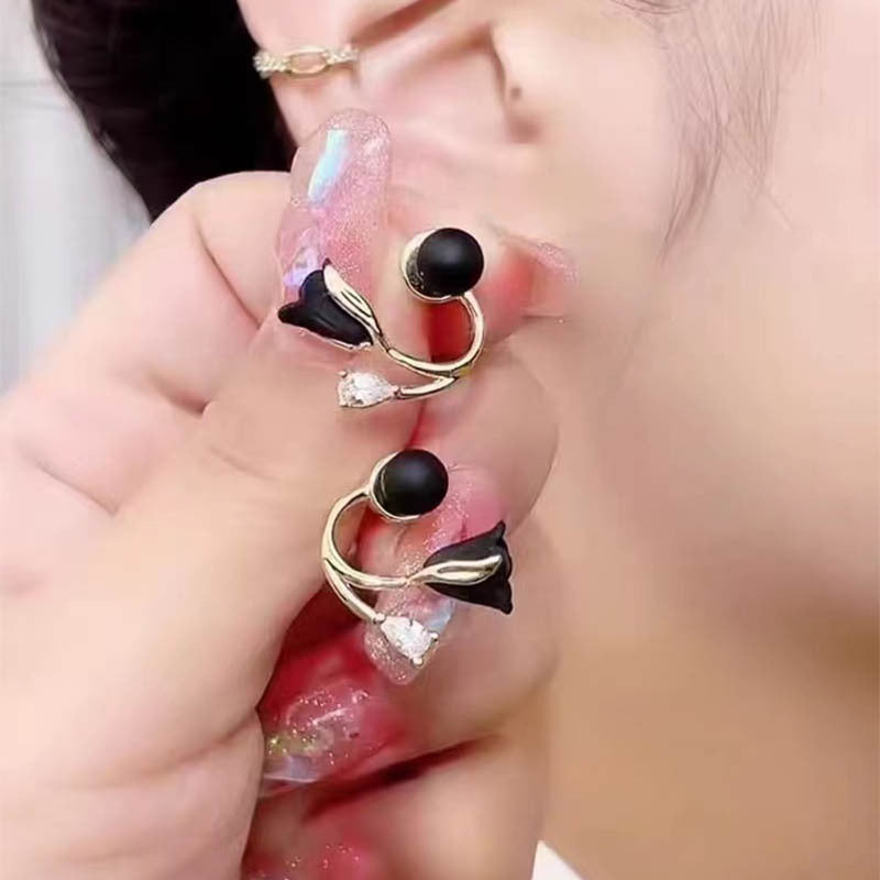 6 Pairs - Colored Tulip Flower Earrings (Mix Color) (1 Pair Price - 26)