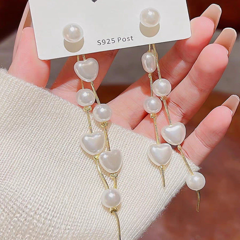 6 Pc - Trendy heart tassel earrings (Unit Price - 41)