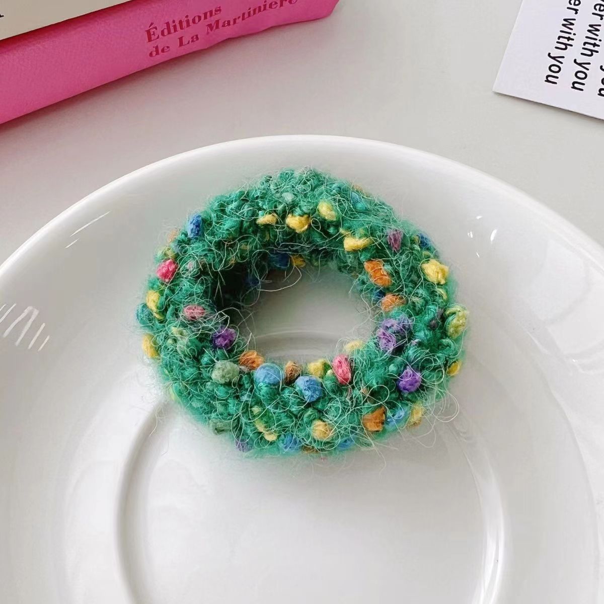 6 Pc - Plush Towel Rubberband - Green (1 Pc Price - 6)