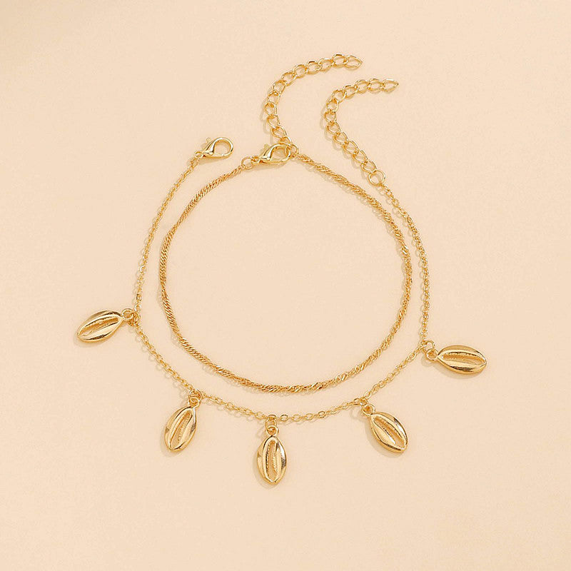 5 Pc - Metal Twist Chain Anklet (Unit Price - 48)