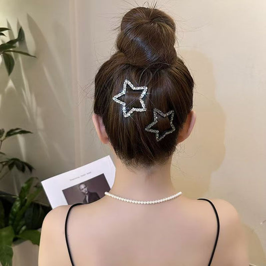 3 Pc - Five-pointed star hairpin - White (Unit Price - 10)