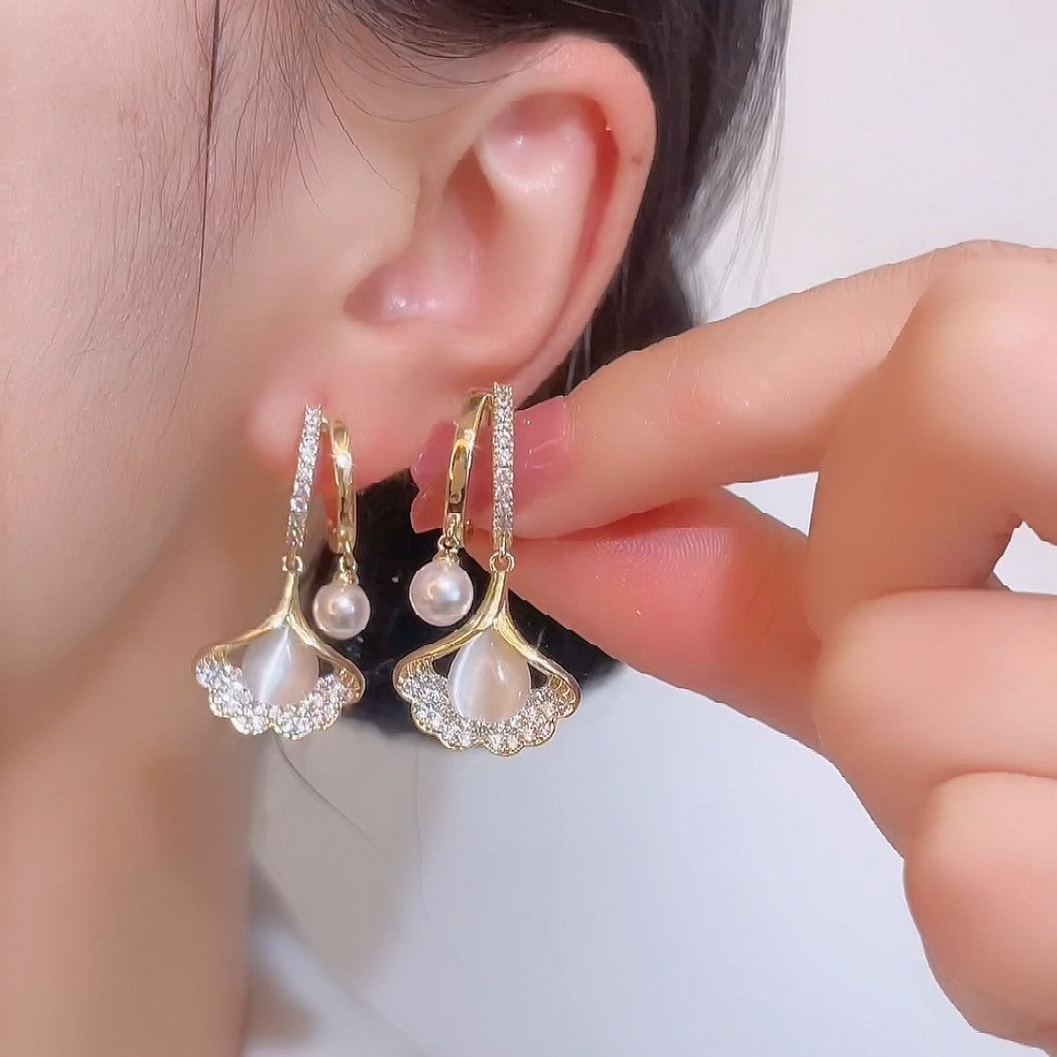 6 Set - New style super fairy ginkgo earrings (Unit price 38)