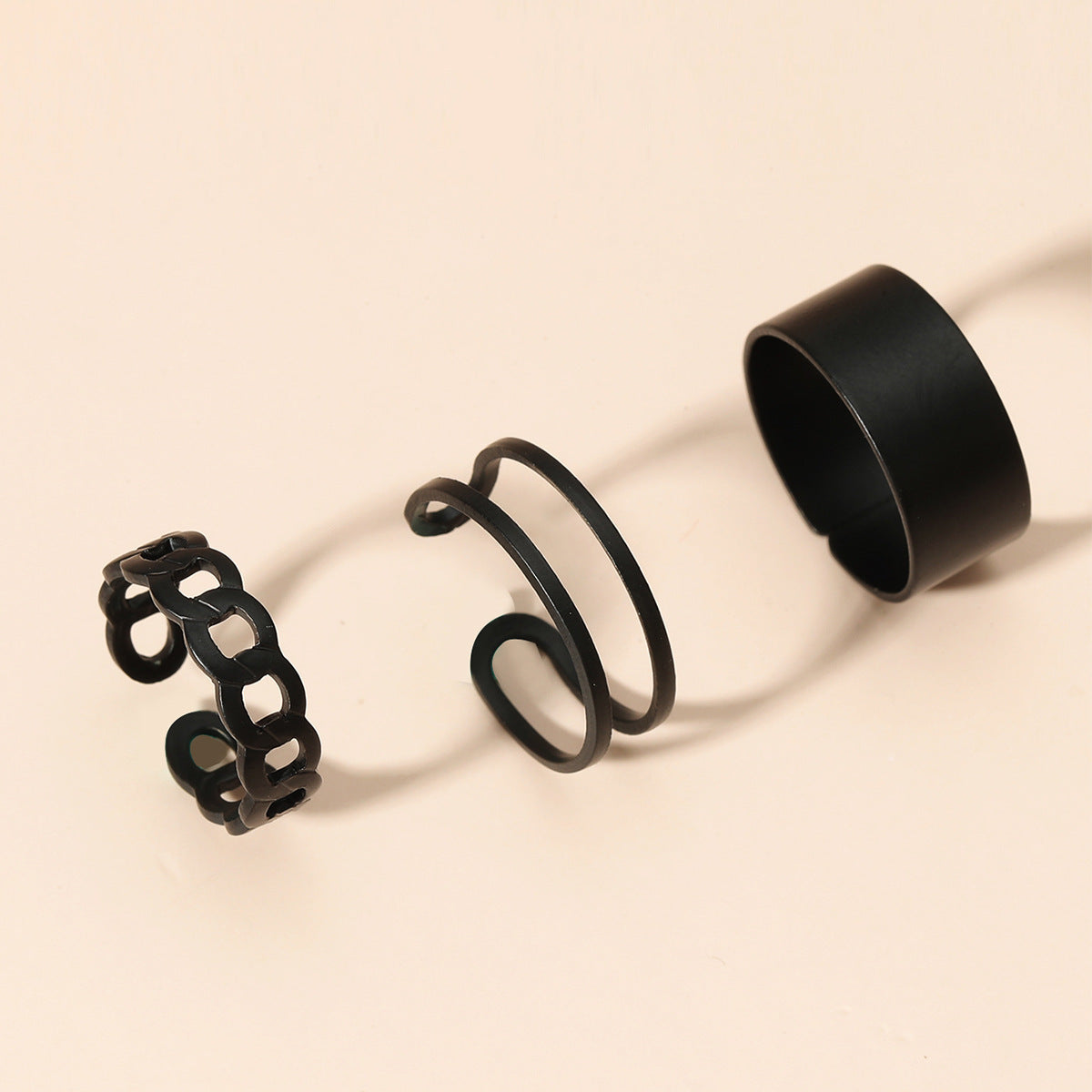 6 Set - 3-piece black ring (Unit price 13)