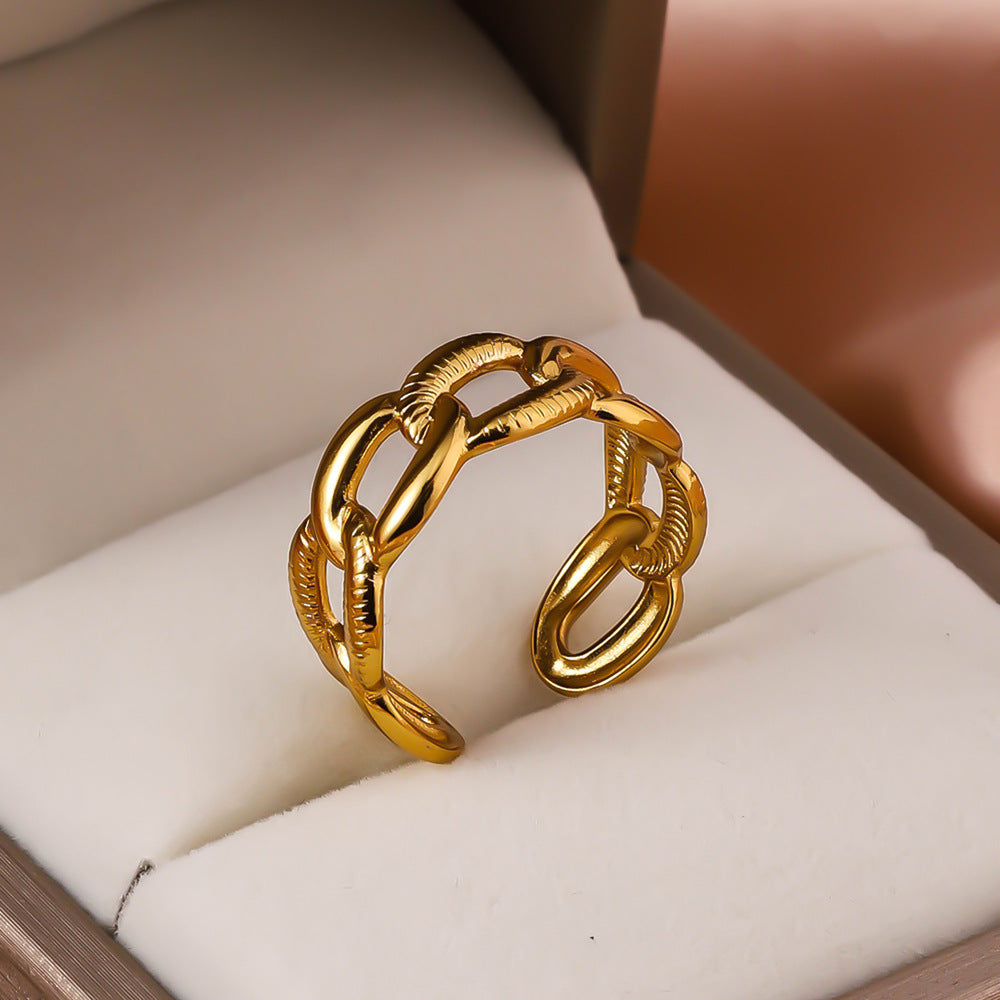 3 Pc - Chain Ring - Golden (Unit Price - 62)