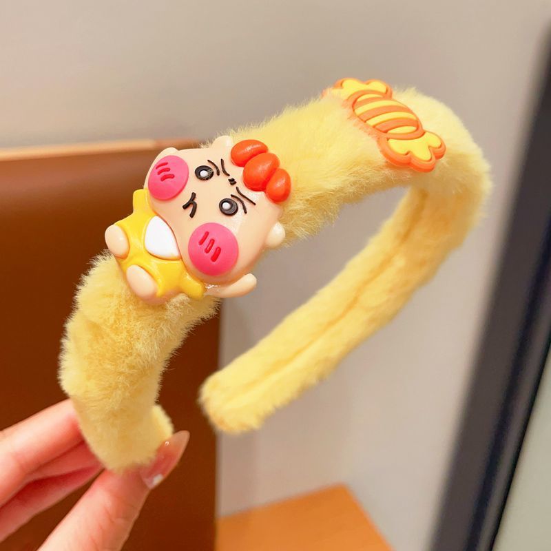 6 Pc - Children's Cartoon Plush Hair Hoop Little Girl Hairband (Mix Color)  (1 Pc Price - 31)
