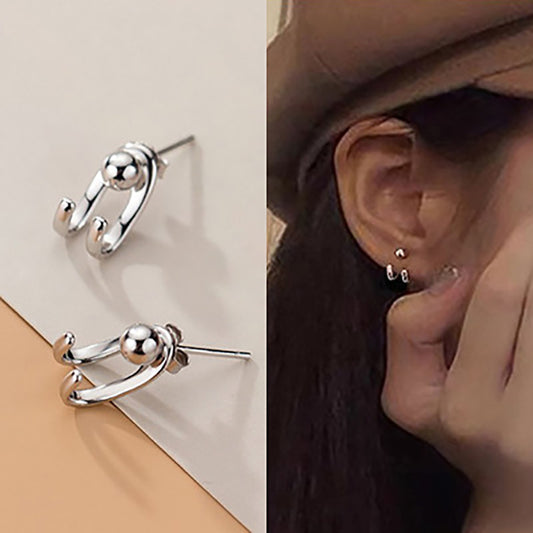 6 Set - Double line light pearl earrings (1 Set price - 14)