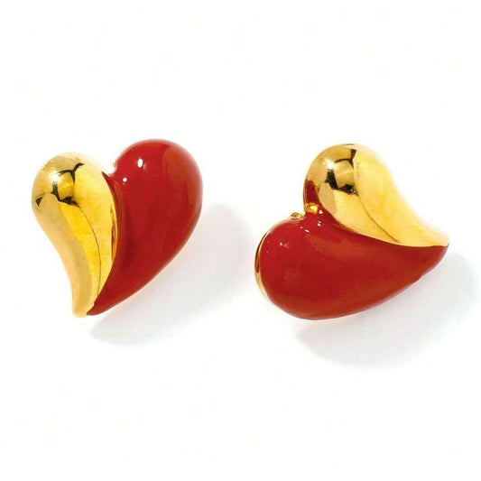 3 Pairs - Anti tarnish colored heat earrings - Red (1 Pair Price - 66)