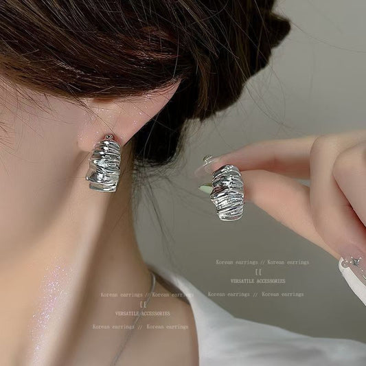 6 Set - Cold style irregular silver earrings (1 Set price - 24)