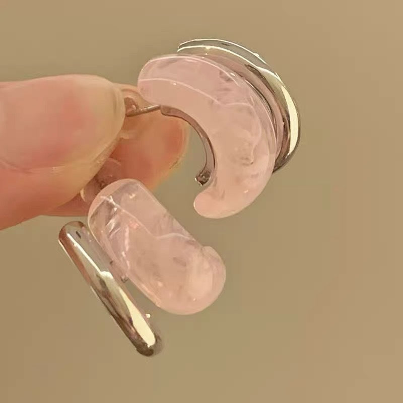 6 Pairs - Ice-Like Translucent Studs Earrings (Mix Color) (1 Pair Price - 37)