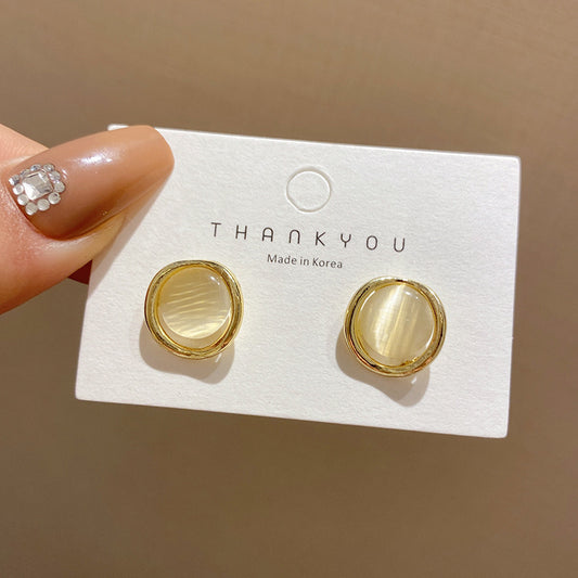 6 Set - Korean high-end cat's eye round earrings (Unit price 17)