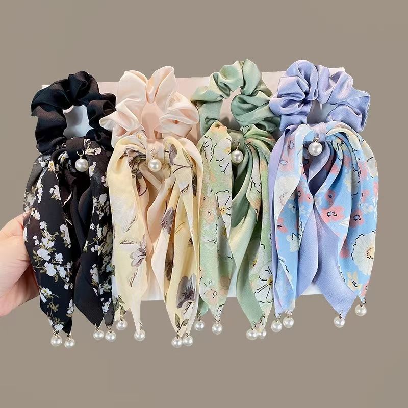 3 Pc - Korean Style Summer Fresh Bow Tie Rope Rubberband (Mix Color OPP packing) (1 Pc Price - 48)