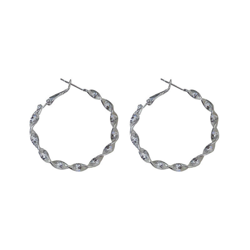 6 Set - Metal circle earring - silver (Unit price 22)