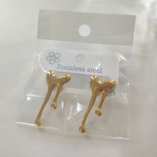 3 Pairs - Needle Glossy Heart Earrings (1 Pair Price - 44)