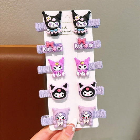 Cartoon children's hairpin set Design1(10 pc set card packing)