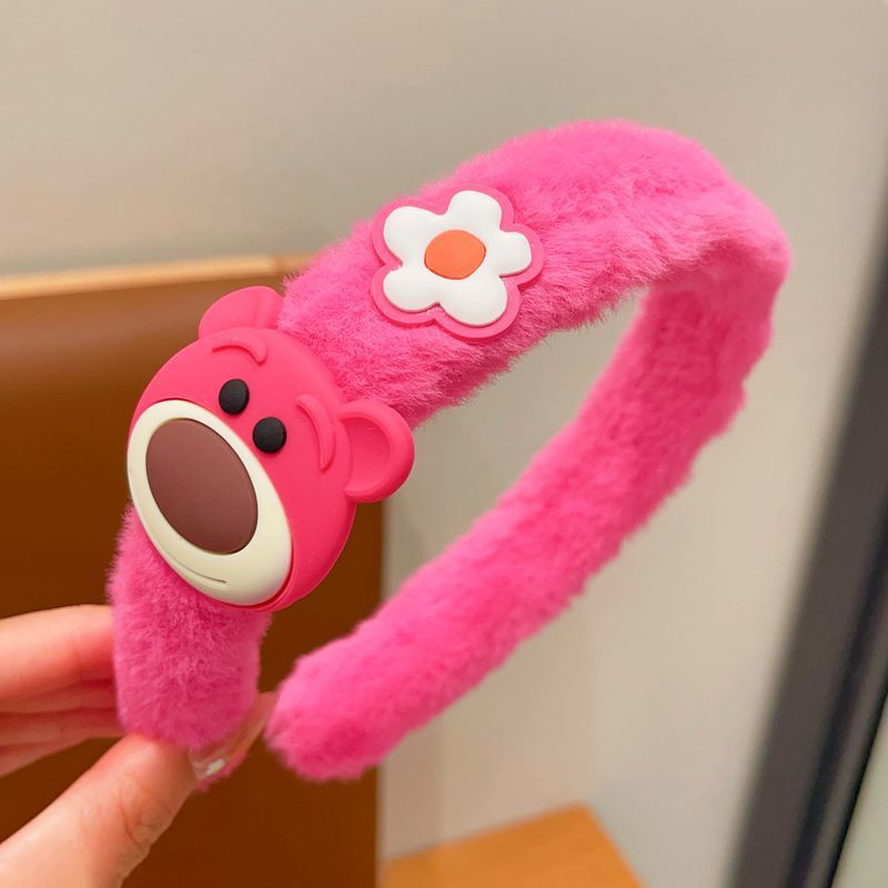 6 Pc - Children's Cartoon Plush Hair Hoop Little Girl Hairband (Mix Color)  (1 Pc Price - 31)