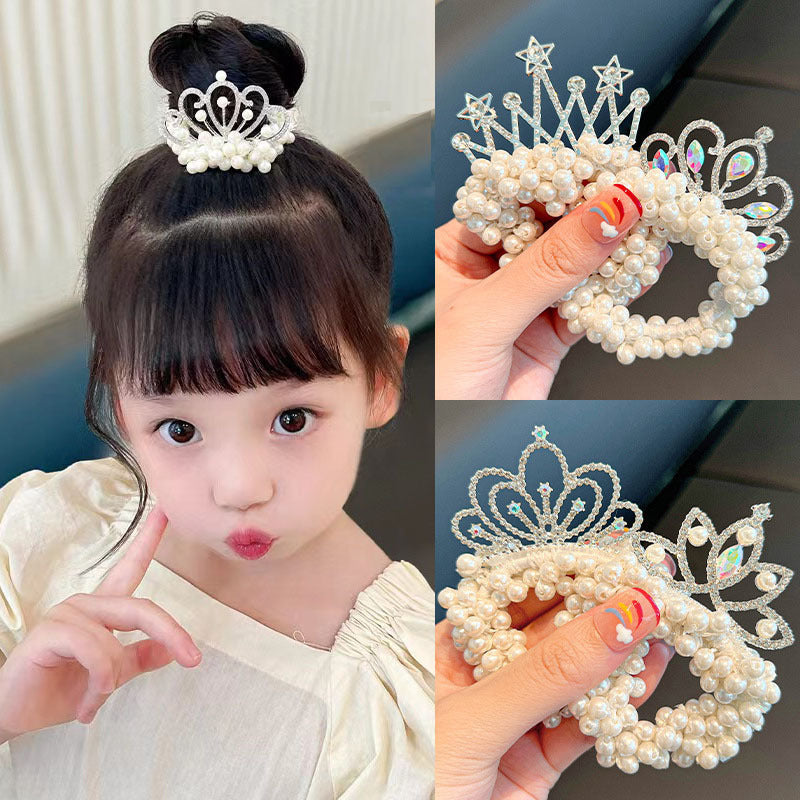 White Pearl Star Hair Tie Princess Rubber Band
