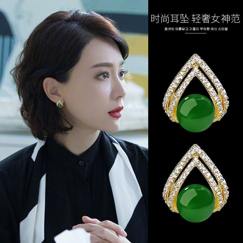 6 Pairs - Rhinestones Pearl Earrings - (Mix Color) (1 Pair Price - 26)