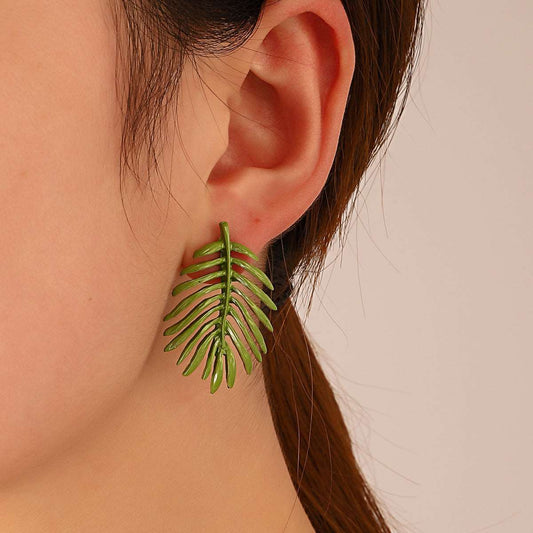 6 Pc - Green Leafy Earrings (Unit Price 42)