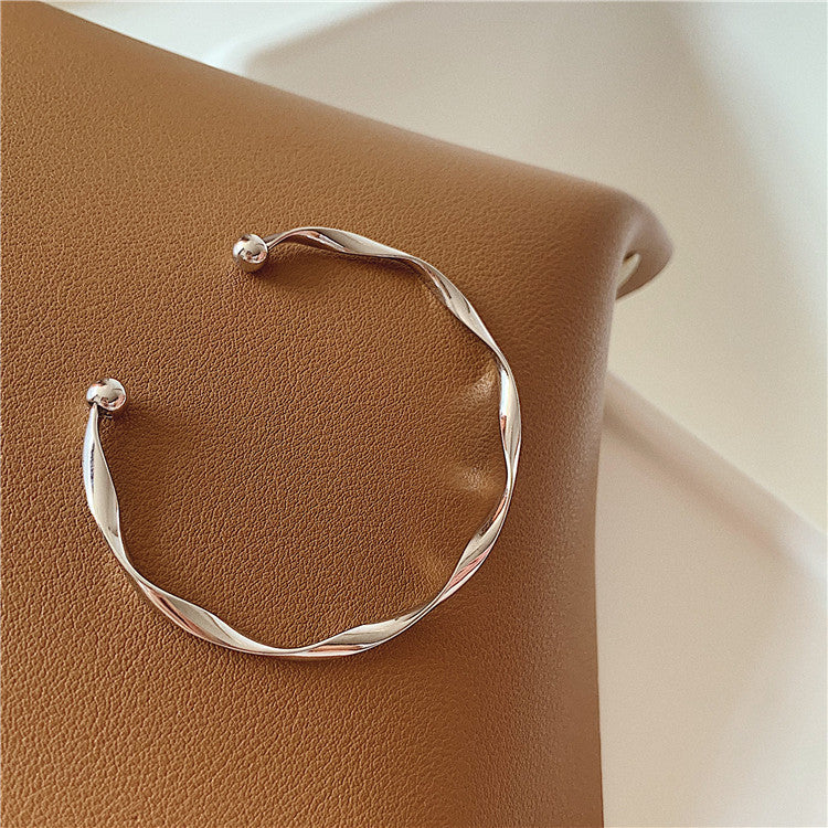 6 Set - Wave pattern bracelet - Silver (Unit price 11)