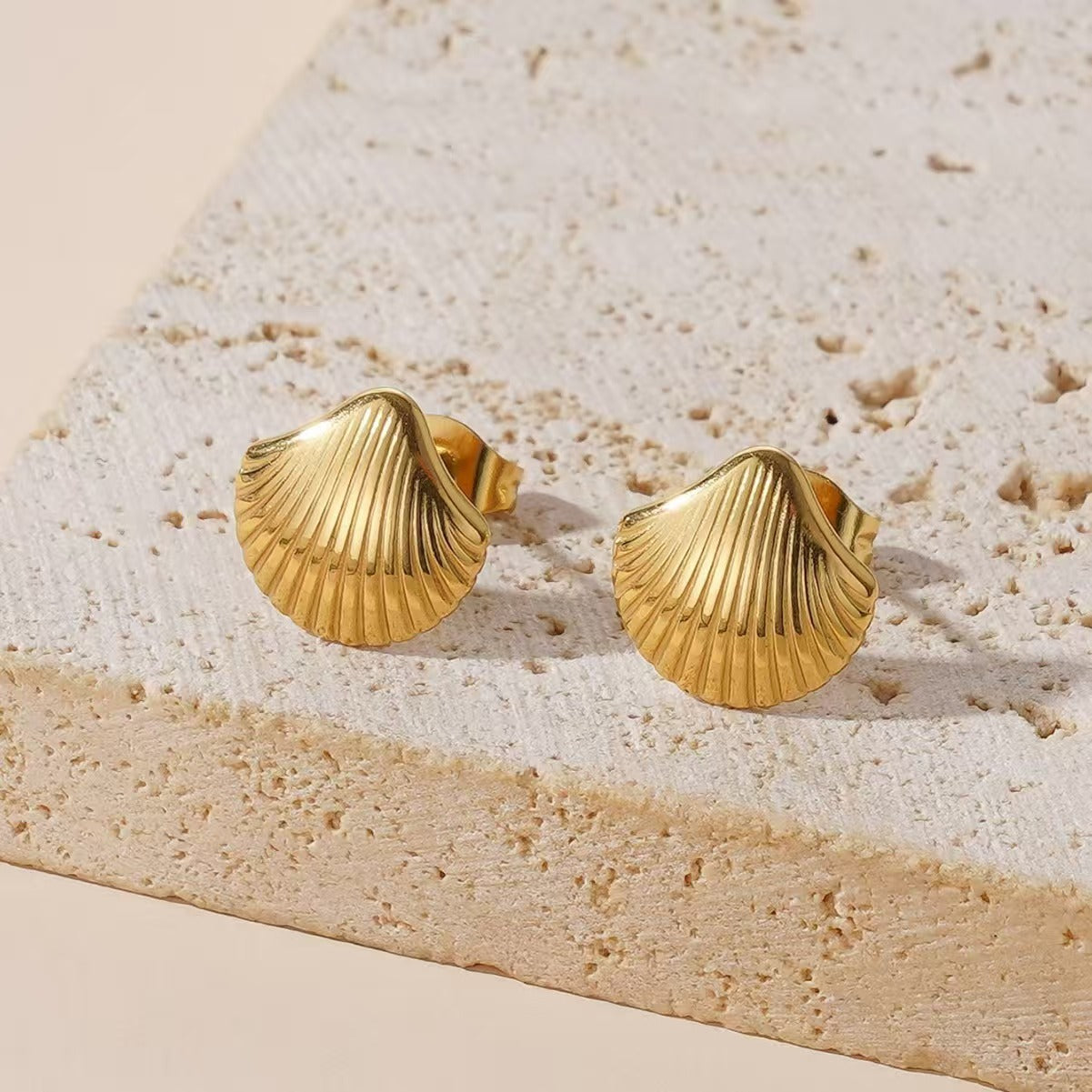 3 Pairs - Anti tarnish shell style earrings (1 Pair Price - 44)