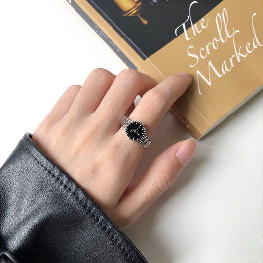 6 Set - Watch design ring female index finger ring (Mix color) (Unit price 14)