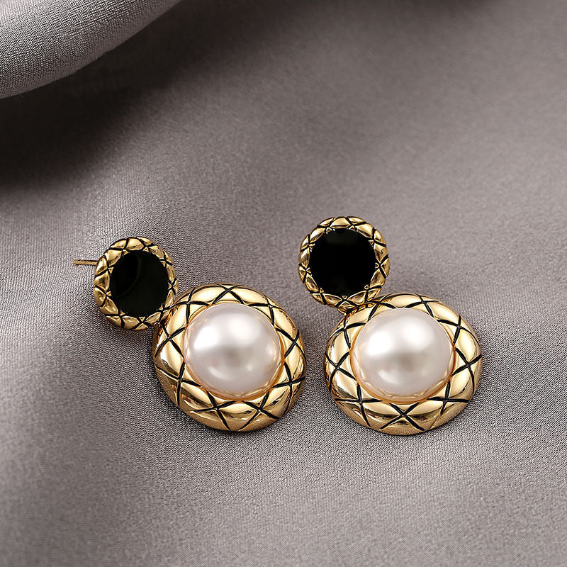 6 Pairs - Korean Retro High-End Round Geometric Earrings (1 Pair Price - 37)
