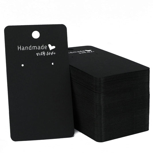 Rectangle black earring card 5*9 cm with OPP packing (Pack of 100 cards)