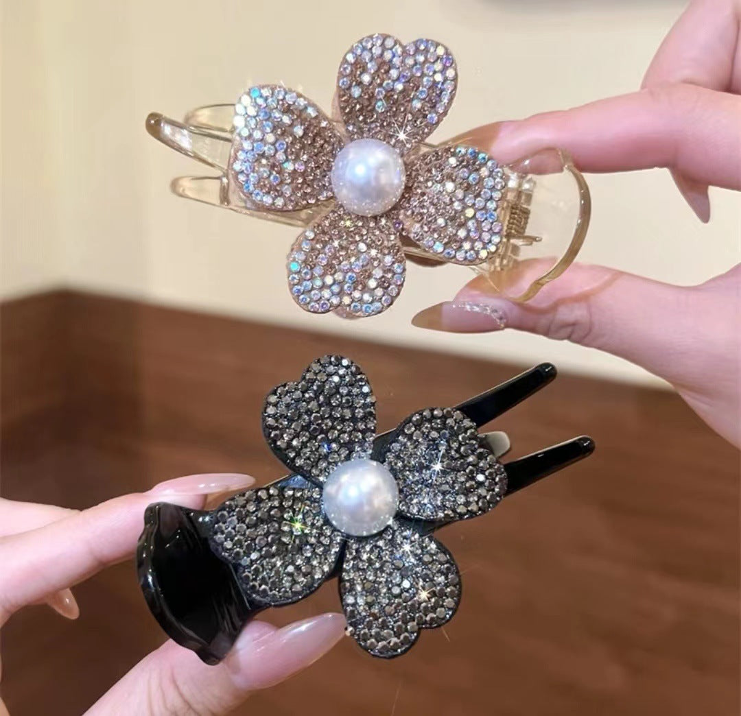 3 Pc - Full Rhinestone Four-Leaf Clover Claw Clip (Mix Color) (1 Pc Price - 36)