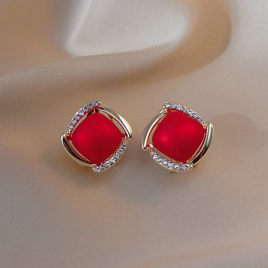 6 Set - New trendy square earrings (Mix color) (Unit price 24)