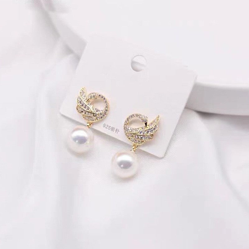 6 Set - Swan pearl earrings (Unit price 31)