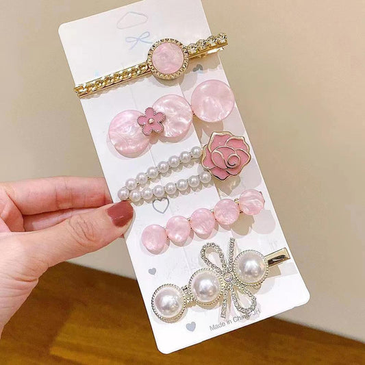Pink Camellia 5-piece set hairclip Card Packing