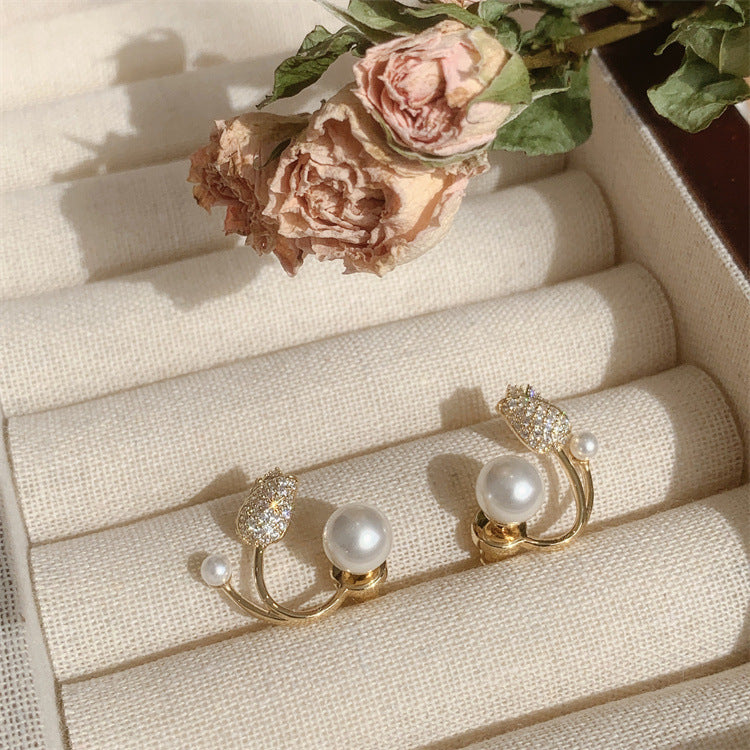6 Pairs - New Tulip Pearl Earrings (1 Pair Price - 20)