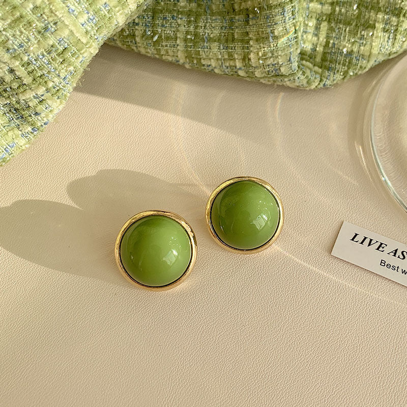 6 Set - Retro avocado green earrings (1 Set price - 21)