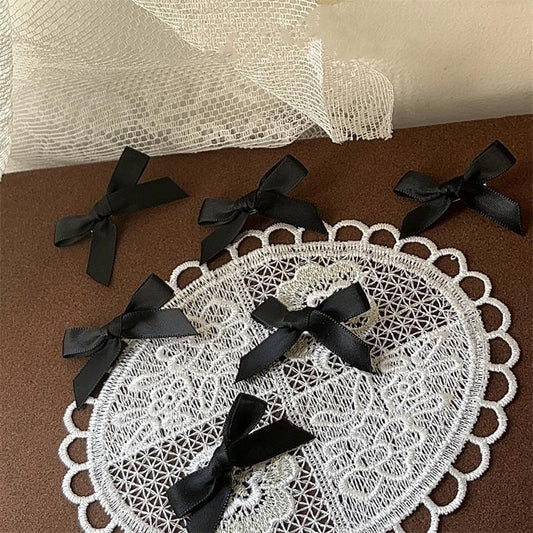 Black Ribbon 3cm bow mini hairpin (10 Pc Set Card packing)