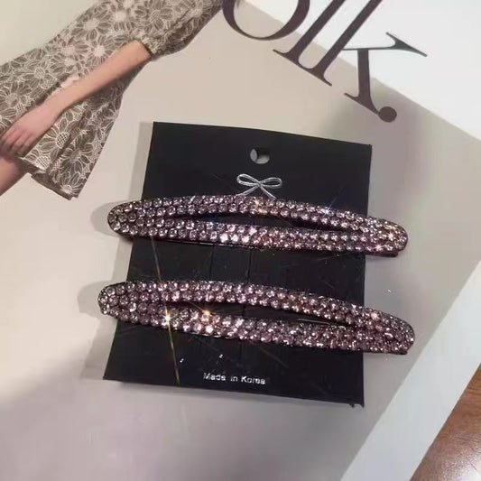 3 Pc - Purple rhinestone BB clip (Unit Price - 8)