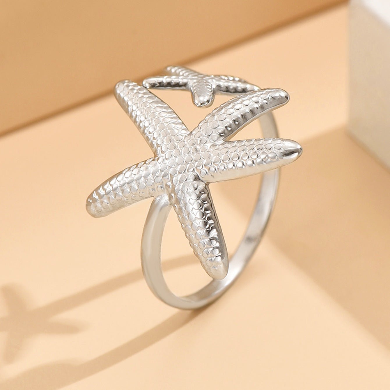 3 Pc - Anti Tarnish Starfish Ring silver (1 Pc Price - 39)