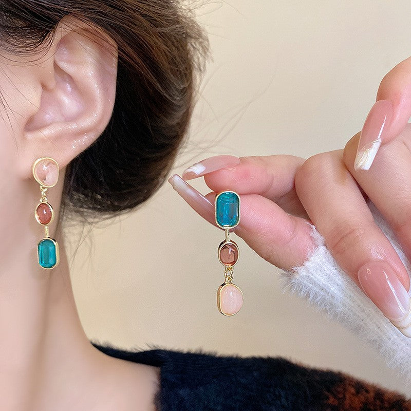 6 Pairs - Asymmetrical Colorful Earrings (1 Pair Price - 32)
