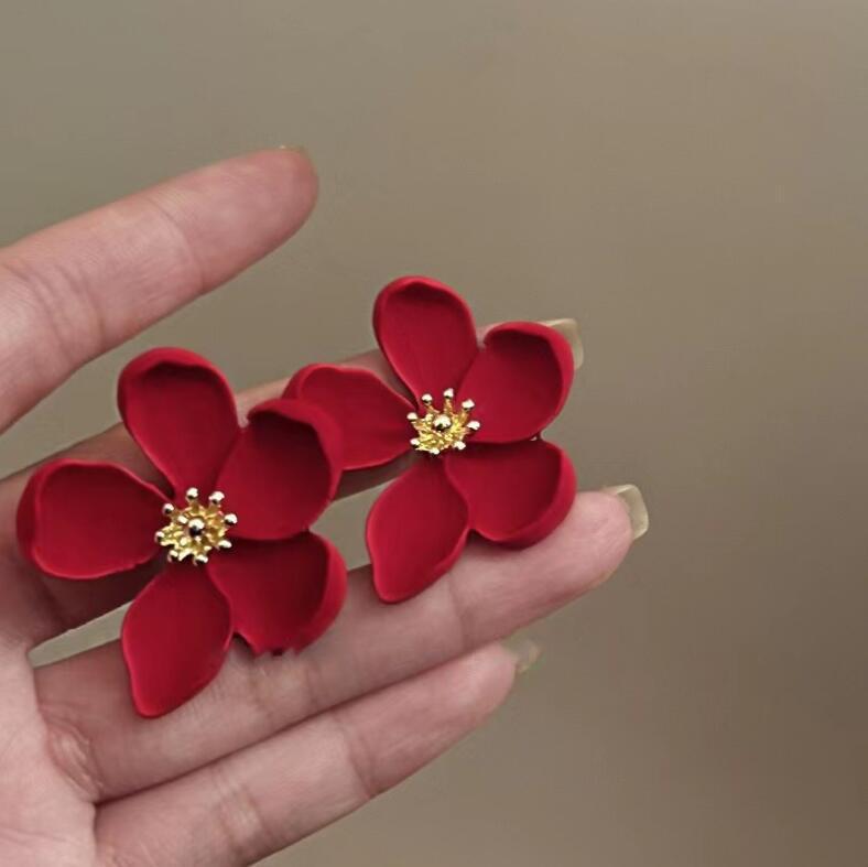6 Set - French flower earrings (Mix color) (Unit price 34)