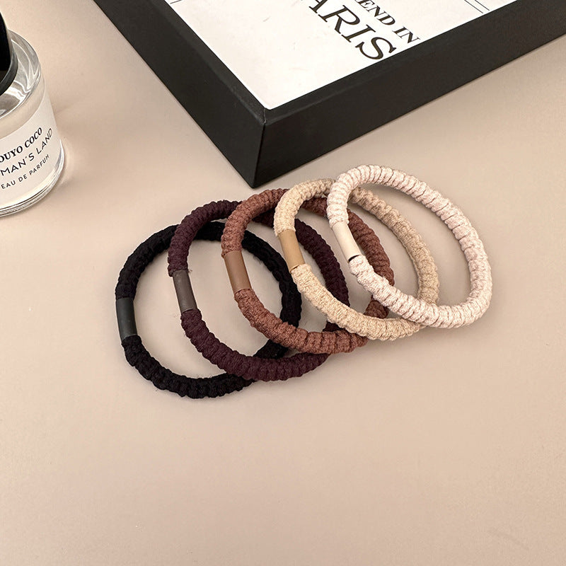 New milk coffee series of wrinkle style rubber bands (5 pc set)