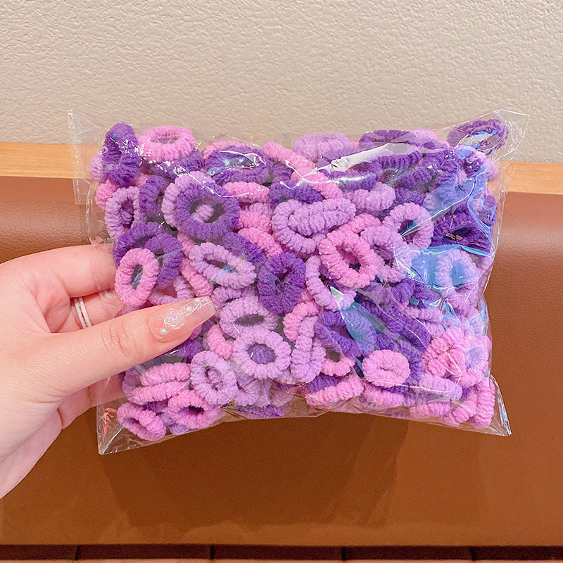 Children's baby rubber band - 100 pc Purple - Box Packing