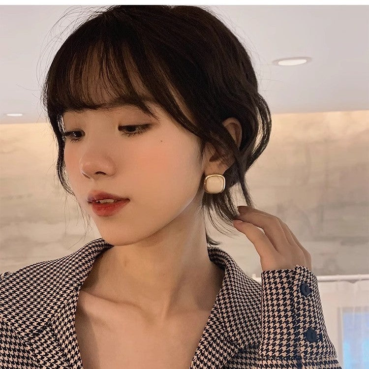 6 Pairs - Trendy Versatile White Earrings (1 Pair Price - 26)