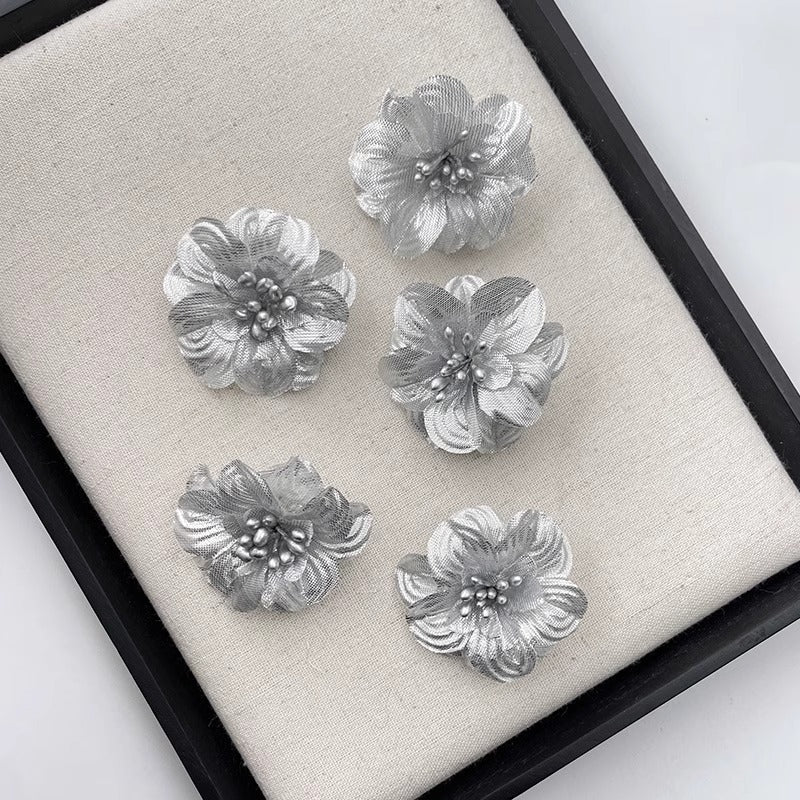 6 Pc - Silver Flower Hairpin opp packing (1 Pc Price - 14)