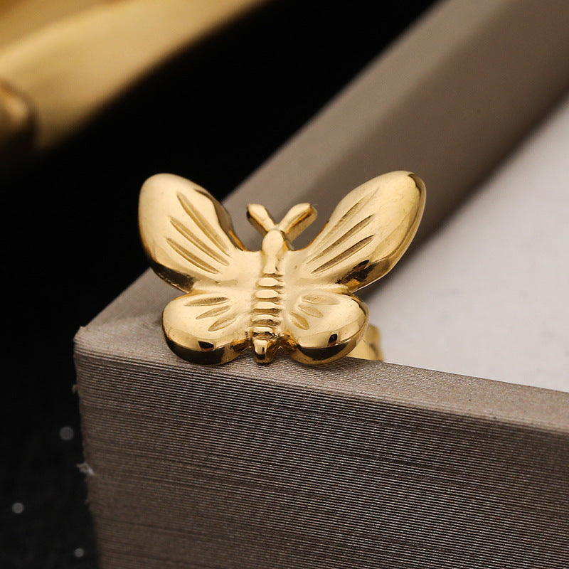 3 Pairs - Butterfly Earrings - Golden (Unit Price - 77)