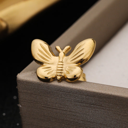 3 Pairs - Butterfly Earrings - Golden (Unit Price - 77)