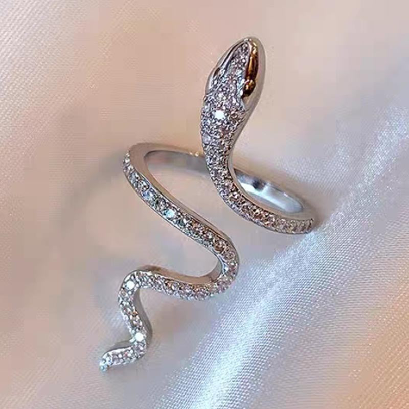6 Pc - Micro-Paved Zircon Wrapped Snake Ring  (1 Pc Price - 19)
