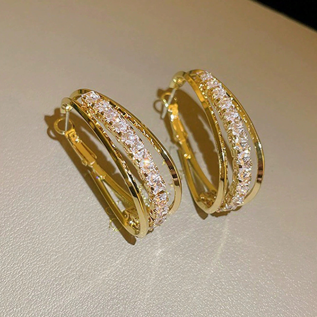 6 Pairs - Multi-layer High-grade Rhinestone Earring (1 Pair Price - 43)