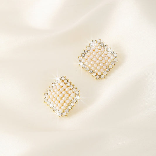 6 Set - Korean square pearl earring (Unit price 33)