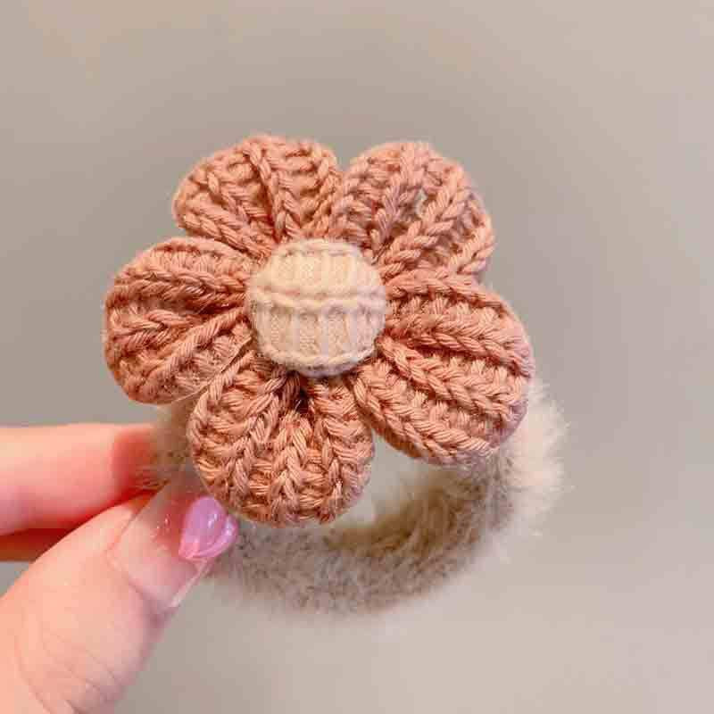 10 Pc - New Plush Bow Tassel Hair Rubberband (Mix Color) (Unit Price - 11)
