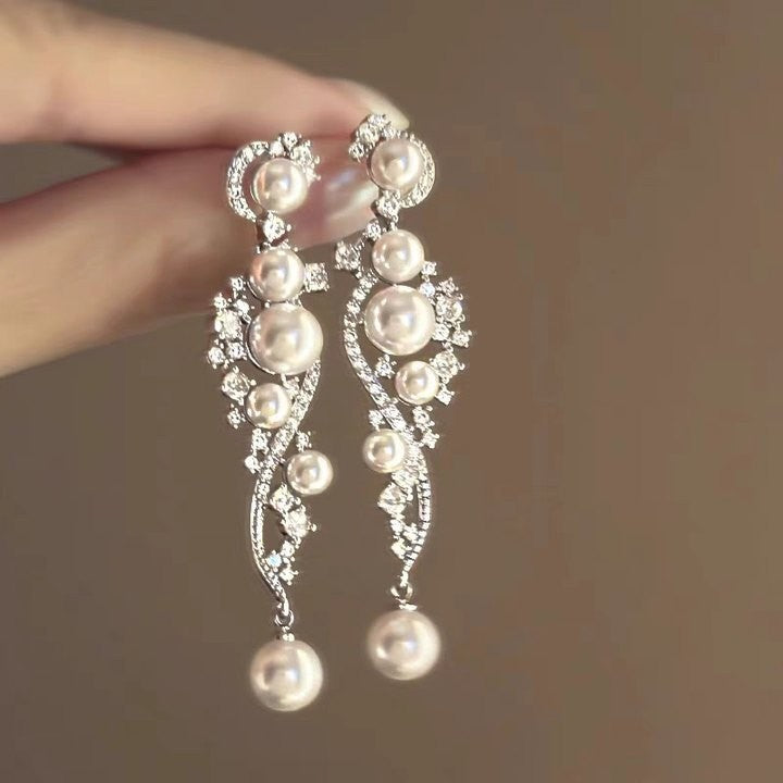6 Pairs - Elegant tassel pearl new earrings (1 Pair Price - 39)